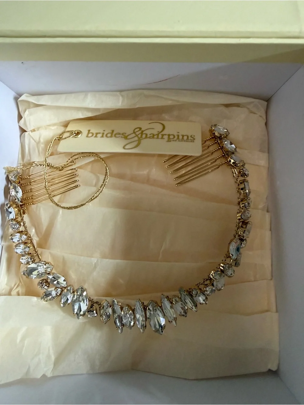 Brides & Hairpins Crystal Bridal Headband - White/Silver